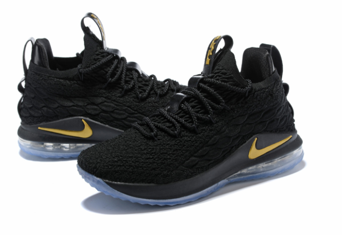 Nike LeBron 15 Low Black Metallic Gold - Click Image to Close